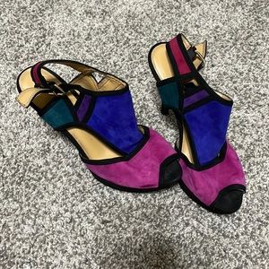 Nine West geometric platform heels
